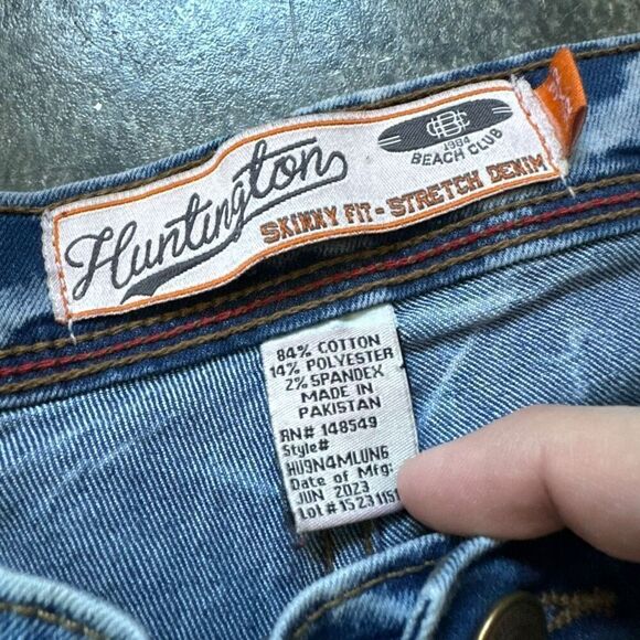 Huntington Acid Wash Style Men’s Jeans Size 33x30.5 Skinny Fit High Rise Denim - Picture 6 of 14